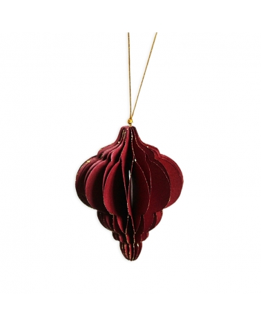 Ornament papírový 10 cm bordó