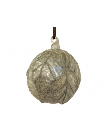Ozdoba skleněná antique s korálky 8 cm