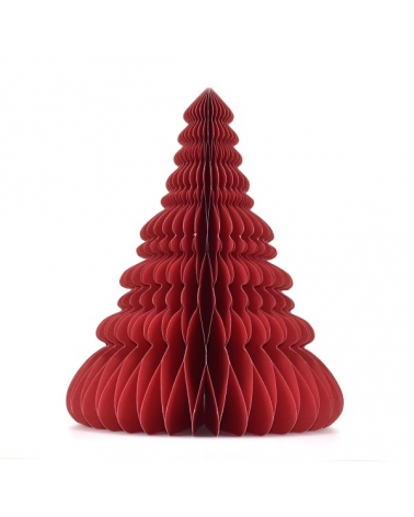 Stromeček papírový Honeycomb červený 30 cm